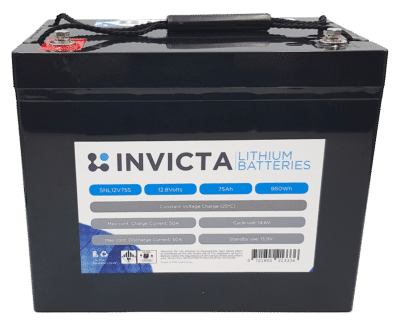 Invicta Lithium Iron Phosphate 12V 75Ah Battery SNL12V75