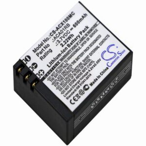 ACTIVEON CX Camera Battery 3.7V 600mAh Li-Poly ACX100MC