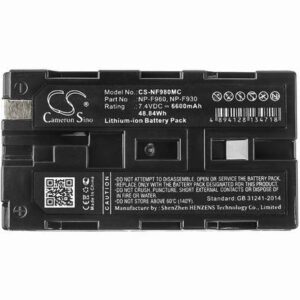 Sony CCD-RV100 Camera Battery 7.4V 6600mAh Li-ion NF980MC