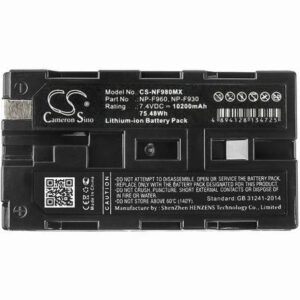 Sony CCD-RV100 Camera Battery 7.4V 10200mAh Li-ion NF980MX