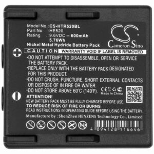 Hetronic 68300510 Crane Remote Control Battery 9.6V 600mAh Ni-MH HTR520BL